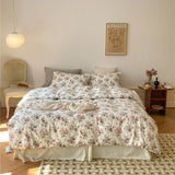 100% Natural Cotton Vintage Pastoral Flowers Girl Bedding Set Single Double Queen King Quilt/Duvet Cover Bed Linen Pillowcases