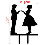 Qfdian Cozy apartment aesthetic valentines day decoration Bride And Groom Black Acrylic Cake Topper Wedding Decoration Mariage Party Supplies Adult Favors  Acrylic Cake Topper Wedding