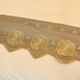 Qfdian father's day gifts Super Soft Beige Lace Flowers Embroidery Crystal Velvet Korean Bedding Duvet/Quilt Cover Pillowcases Solid Color Home Textiles