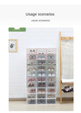 Qfdian 6 Pcs Transparent Plastic Shoe Storage Boxes Fantastic Clothes Storage Containers Box Japanese Flip Drawer Toy Organizer