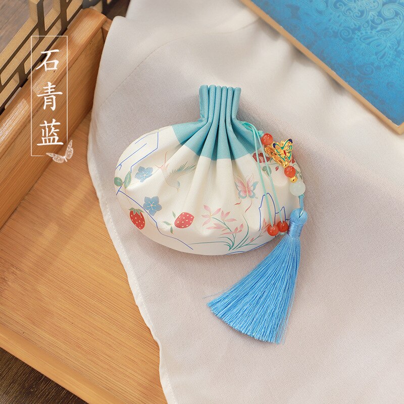 Qfdian Party decoration valentines day Butterfly Pendant Cross Stitch Kawaii Sachet Finished Product Shaped Empty Bag Antiquity Blessing Handmade Hanfu Accessories