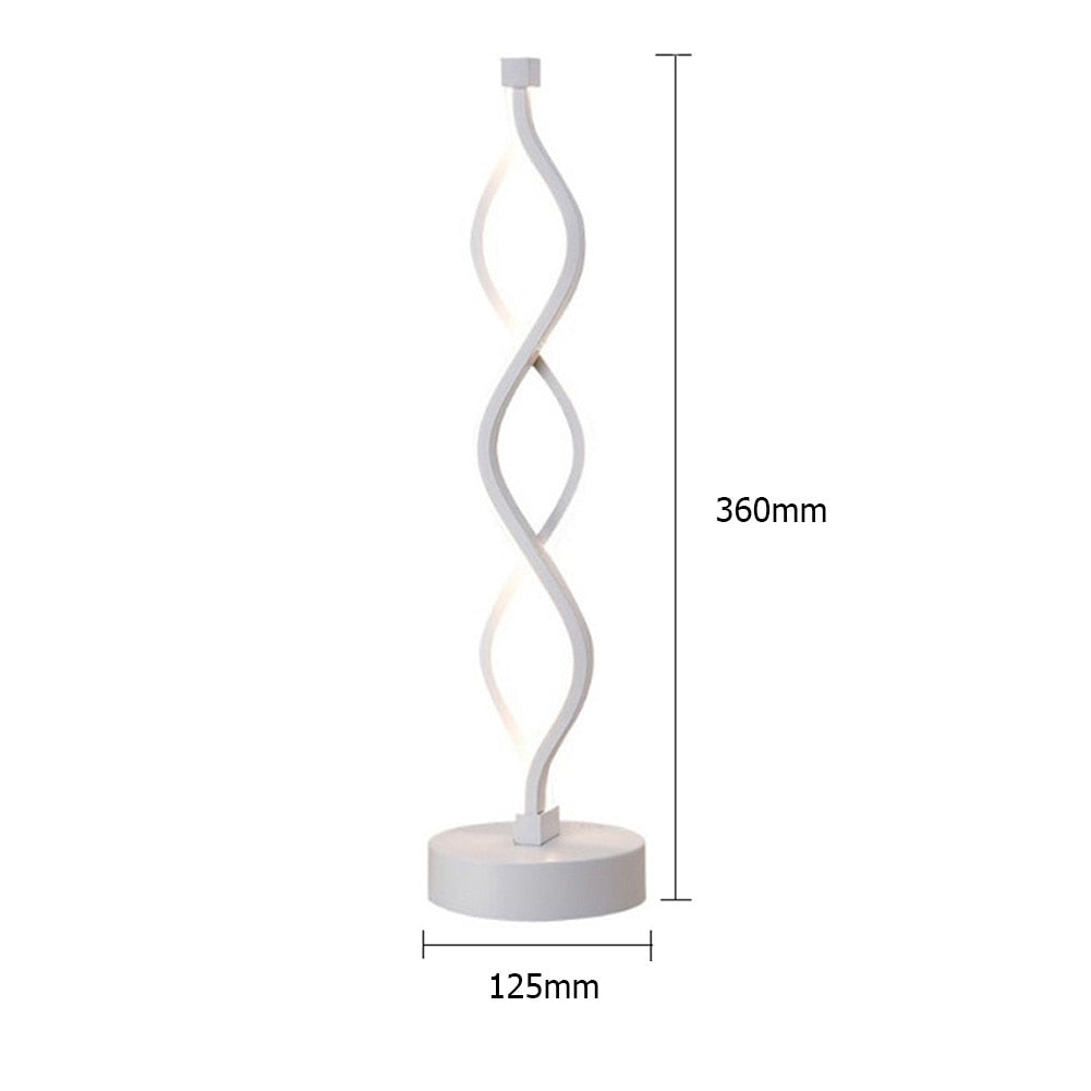 Qfdian Cozy apartment aesthetic hot sale new Modern LED Table Lamp Iron Bedside Light Desk Lamp Spiral Wave Dimmable Bedroom Night Light Home Lighting Fixture