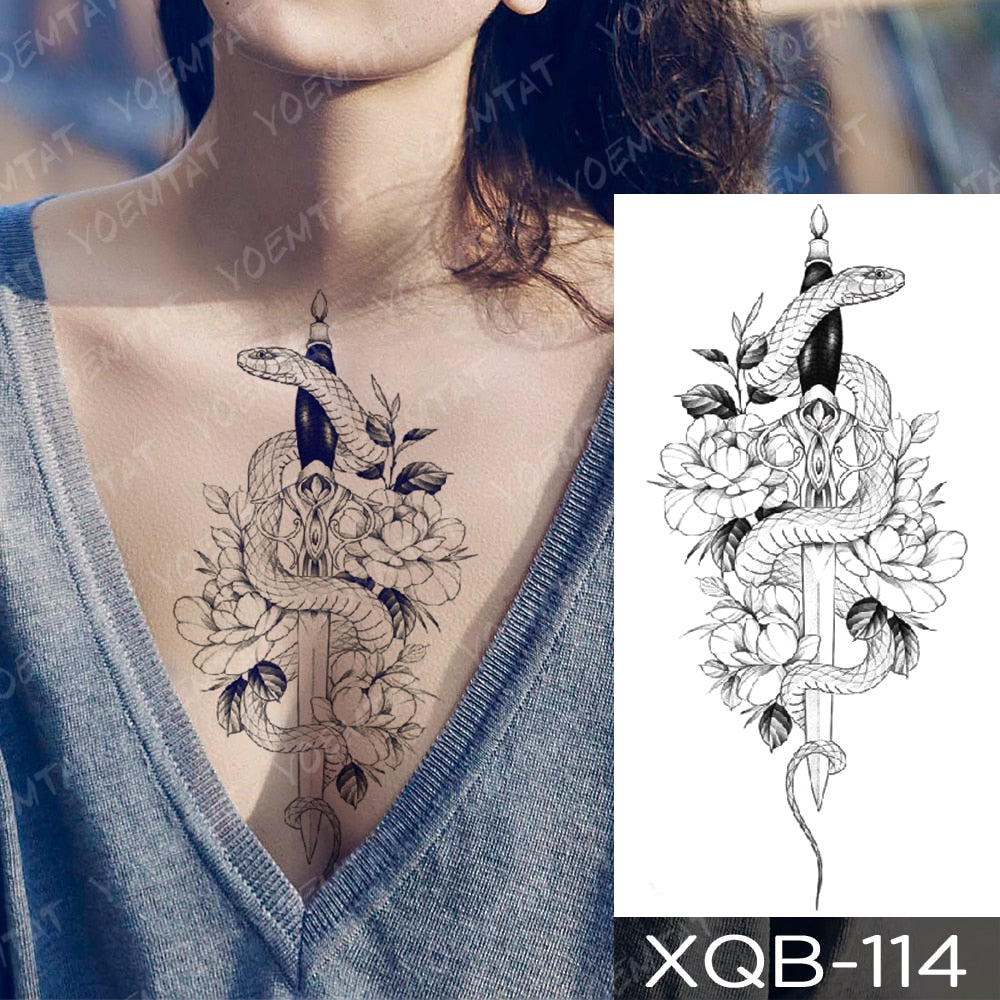 Qfdian Waterproof Temporary Tattoo Sticker I Love You Flash Tattoos Lip Print Butterfly Flowers Body Art Arm Fake Sleeve Tatoo Women