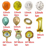 Qfdian Party decoration 18pcs/set Jungle Animal Balloons Chrome Metallic Latex Balloon 30inch Gold Number Globos Kids Birthday Party Baby Shower Decor