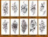 Qfdian gifts for women hot sale new Waterproof Temporary Tattoos Stickers Flowers Butterfly Tatto Flash Sexy Fake Tattoo Arm Body Chest Tatto Art for Women and Girl