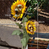 Qfdian New Garden Decoration Skull Head Sunflower Statues Outdoor Creative Garden Ornament Party Garden Skull Sunflower Decoration