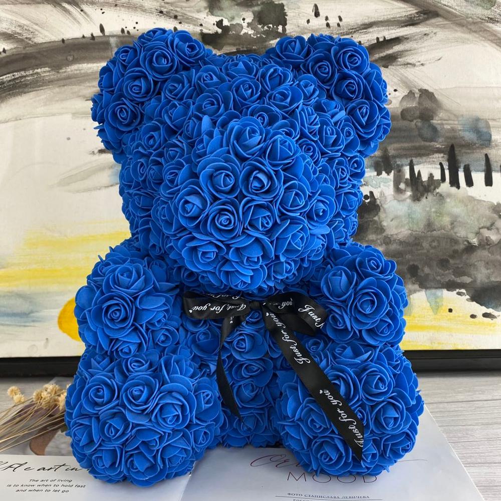 Qfdian valentines day gifts for her Artificial Flowers Rose Bear Multicolor Plastic Foam Rose Teddy Bear Girlfriend Valentines Day Gift Birthday Party Decoration