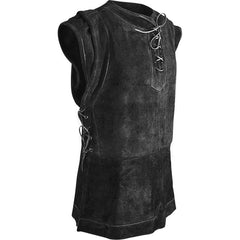 Qfdian halloween decorations halloween costumes halloween gift Medieval Vest Vikings Archer Costume Adult Chest Body Armor Suede Outfit Jerkin Coat Halloween For Men