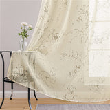 Qfdian valentines day gifts for her Lily Sheer Curtains for Living Room Bedroom Kitchen Window Treatment Flowers Voile Elegant Tulle Drapes Home Decoration