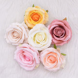 Qfdian Party decoration 30P Silk Rose Artificial Flower Heads for Decoration Wedding Flower Arrangement Birthday Baby Shower Party Floral Backdrop Decor