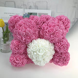 Qfdian valentines day gifts for her Artificial Flowers Rose Bear Multicolor Plastic Foam Rose Teddy Bear Girlfriend Valentines Day Gift Birthday Party Decoration