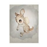 Qfdian easter decorations clearance Nordic Modern Cartoon Moon Rabbit Girls Carousel Canvas Painting Spray Color Swan Art Poster Kids Baby Nursery Room Wall Picture