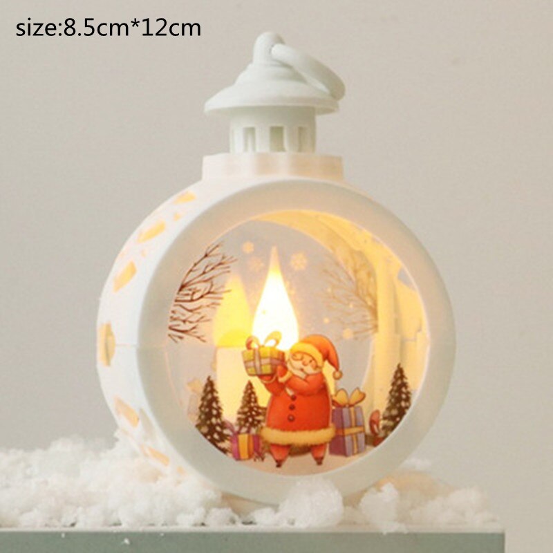 Qfdian valentines day gifts for her Santa Claus Snowman Lantern Light Merry Christmas Decor for Home Christmas Tree Ornaments Xmas Gifts Navidad New Year
