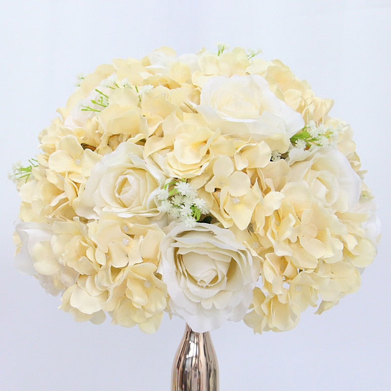 Qfdian Rose Artificial Flower Arrangement Table Centerpieces Flower Ball Wedding Arch Backdrop Decor Flower Row Party Layout