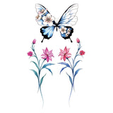 Qfdian gifts for women hot sale new Waterproof Flower Temporary Tattoo Sticker Butterfly Rose Pattern Water Transfer Under Breast Shoulder Flower Body Fake Tattoo