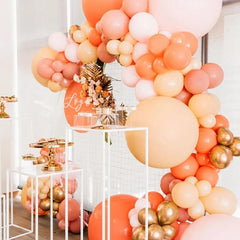 Qfdian Party gifts Party decoration hot sale new  131pcs Balloon Arch Orange Latex Balloons Garland Kit Happy Birthday Wedding Decorations Blush Pink Anniversary Party supplies