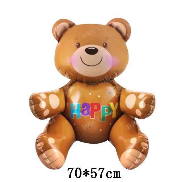 Qfdian Party decoration 91*65cm Love Bear Aluminum Foil Balloon Kids Birthday Party Wedding Decoration Baby Shower Helium Balloon Air Globos Supplies