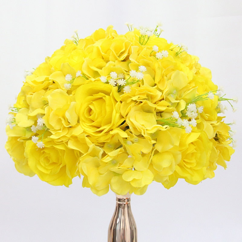 Qfdian Rose Artificial Flower Arrangement Table Centerpieces Flower Ball Wedding Arch Backdrop Decor Flower Row Party Layout