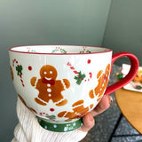Super cute gingerbread man glass mugs European ceramic cup home drinking a cup of coffee mug  cute cup  kawaii mug