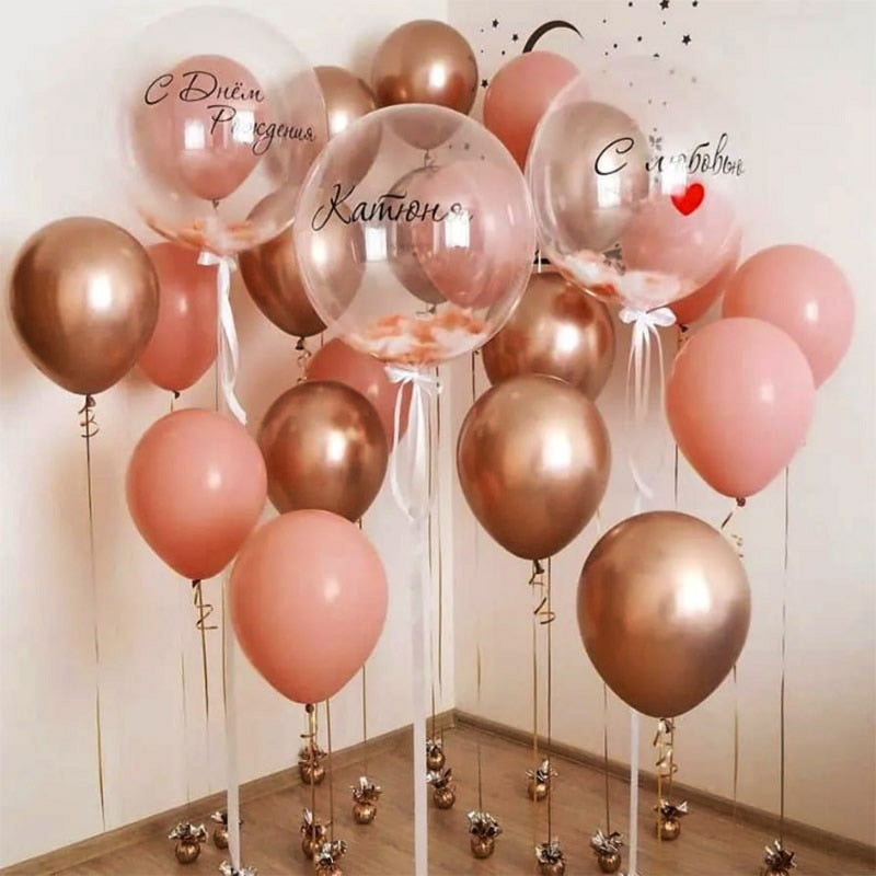 Qfdian Party gifts Party decoration hot sale new hot sale new Rose Gold Silver Chrome Metallic Balloons Birthday Party Decor Confetti Latex Balloon Wedding Decorations Baby Shower Air Globos