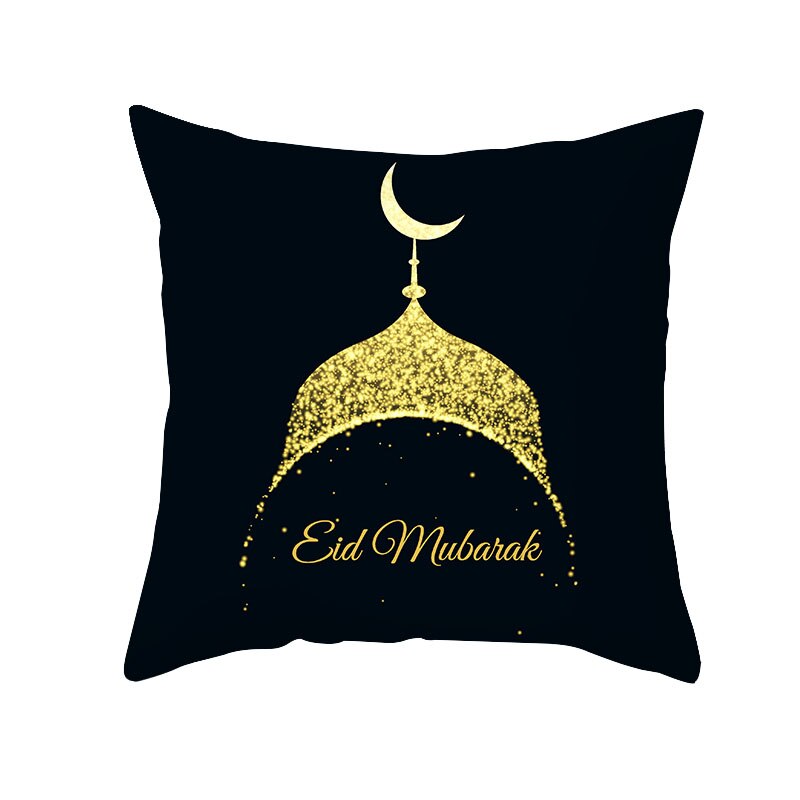 Qfdian Party decoration Islamic Eid Mubarak Pillowcase Ramadan Kareem Home Car Bedroom Sofa Decootative Pillow Cushion Covers Mosque Muslim Decor 45cm