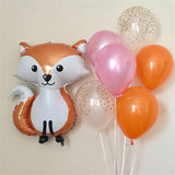 Qfdian Party decoration 1 set Jungle Safari Birthday Party Decorations Balloons Cartoon Animal Fox Foil Ballons Kids Anniversaire Supplies Baby Shower