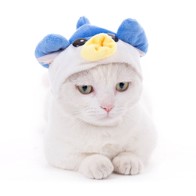 Qfdian Pet Outfits Animal Decorate Pet Cat Hat Multi Sizes Designer Soft Cotton Dogs Accessories Head Wear Adjustable Lovely Winter Kitten Caps