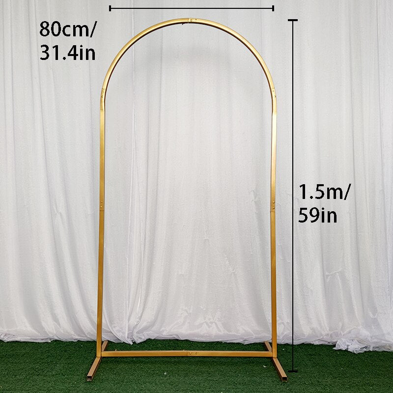 Qfdian valentines day gifts for her Wedding Props Curved Iron Arch Background Screen Display Rack Family Birthday Party Holiday Balloon Arch Decoration