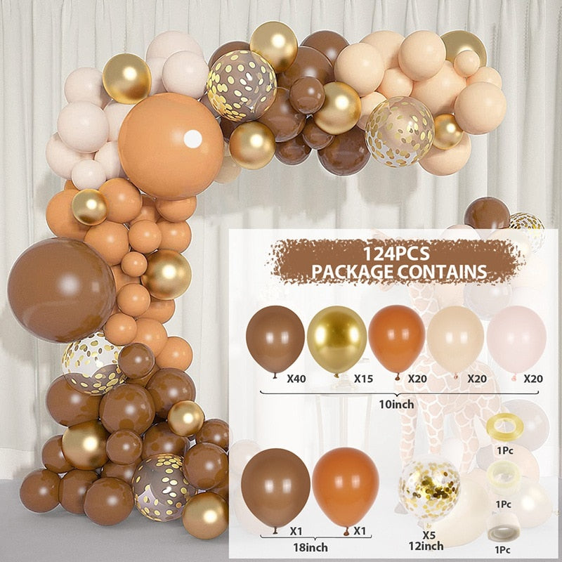 Qfdian Party decoration hot sale new Rose Apricot Balloon Garland Arch Kit Wedding birthday party decoration kids Confetti Latex Balloons Baby Shower Decor