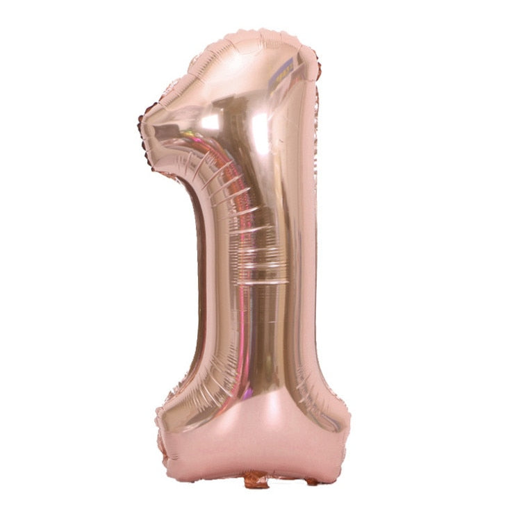 Qfdian Party gifts Party decoration hot sale new  hot sale new Rose Gold Themed Birthday Party Decorations Champagne Bottle Birthday Number Heart Foil Balloons Adult Party Air Helium Globos