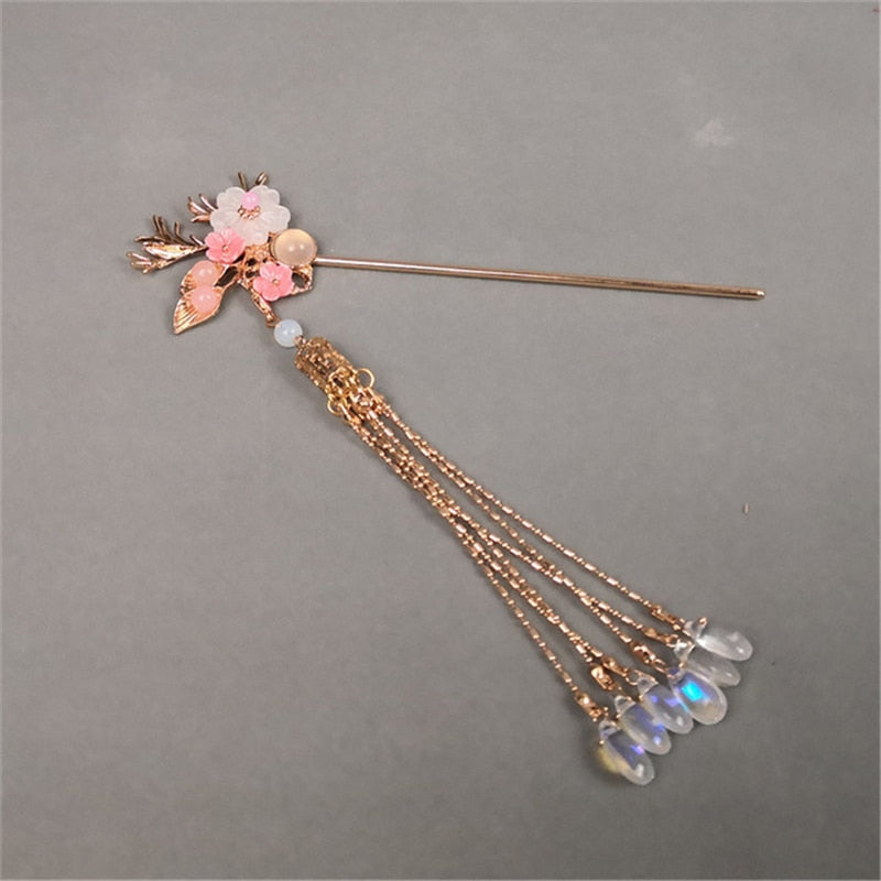 Qfdian gifts for women hot sale new HANFU Peony Flowers Hanfu Traditional Flower Hairpin Classic Hair Stick Elegant Women Elegant Hanfu Hair Accessories Women's Gifts