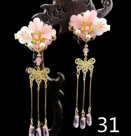 Qfdian gifts for women hot sale new HANFU 1set Vintage Chinese Traditional hanfu Butterfly Hairpin Classic Retro Hair Stick Fashion Women Elegant Hair Pin Accessories