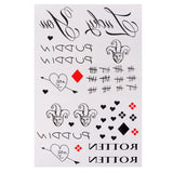 Qfdian tattoo halloween zombie scar stickers face festival vampire tattoo men women waterproof tatoo boys fake body arm sticker sexy