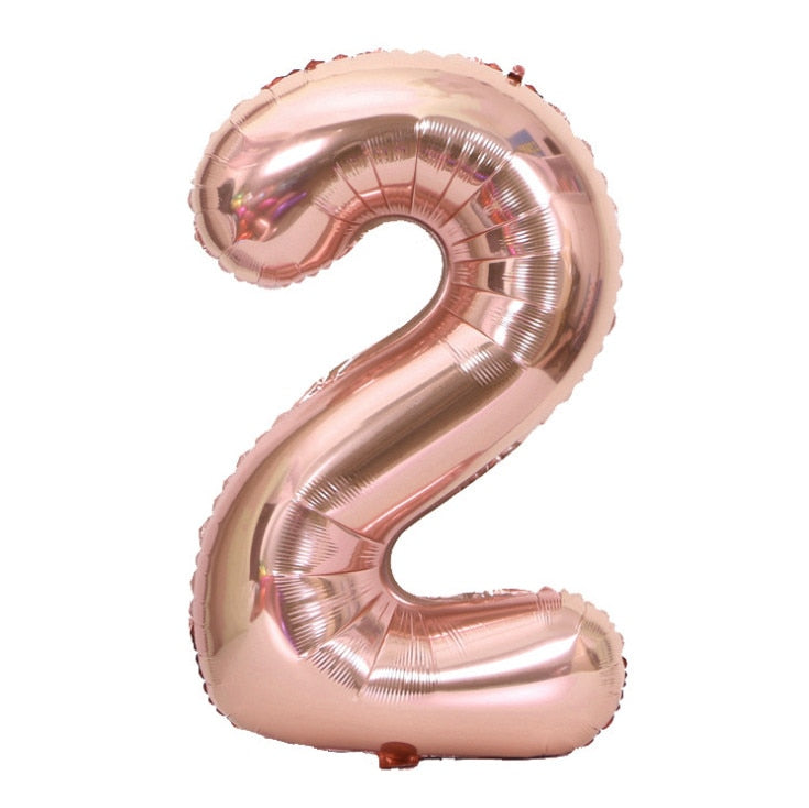 Qfdian Party gifts Party decoration hot sale new  hot sale new Rose Gold Themed Birthday Party Decorations Champagne Bottle Birthday Number Heart Foil Balloons Adult Party Air Helium Globos