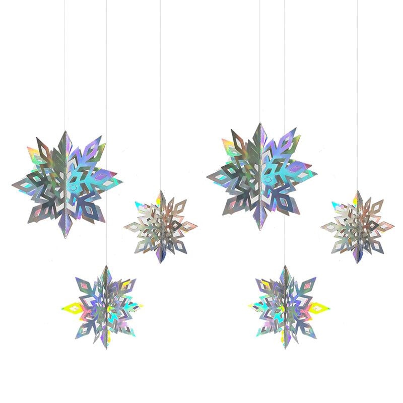 Qfdian Christmas Merry Christmas Decorations for Home 6Pcs Snowflake Christmas Ornament  Xmas Gift New Year Natal Christmas Tree Decor