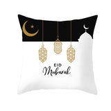 Qfdian Party decoration Ramadan Decorations for Home Polyester Cushion Cover Islamic Eid Mubarak Bed Sofa Decorative Pillowcase Cover Muslim Supplies