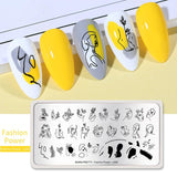 Qfdian Valentine Day Nail Stamping Plates Heart Love Animal Artist Stamping Template Nail Design Stencil Tools Manicure
