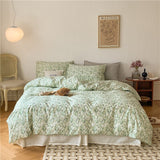 100% Natural Cotton Vintage Pastoral Flowers Girl Bedding Set Single Double Queen King Quilt/Duvet Cover Bed Linen Pillowcases