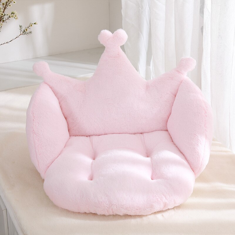 Qfdian Cozy apartment aesthetic hot sale new Fashion Fluffy Soft Plush Sheepskin Shaggy Throw Crown Pillow Chair Cushion Home Sofa Bedroom Decor Gift For Office 40x40x55