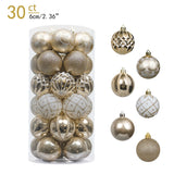 Qfdian  30pcs 6cm Christmas Tree Decor Balls Glitter Blue Gold Plating Hanging Pendants Ball For Home New Year Ornament