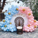 Qfdian 122Pcs Baby Shower Party Balloon Garland Kit Set Pink Blue Globos Arch Gold Star Balloons Baby Gender Reveal Party Decors