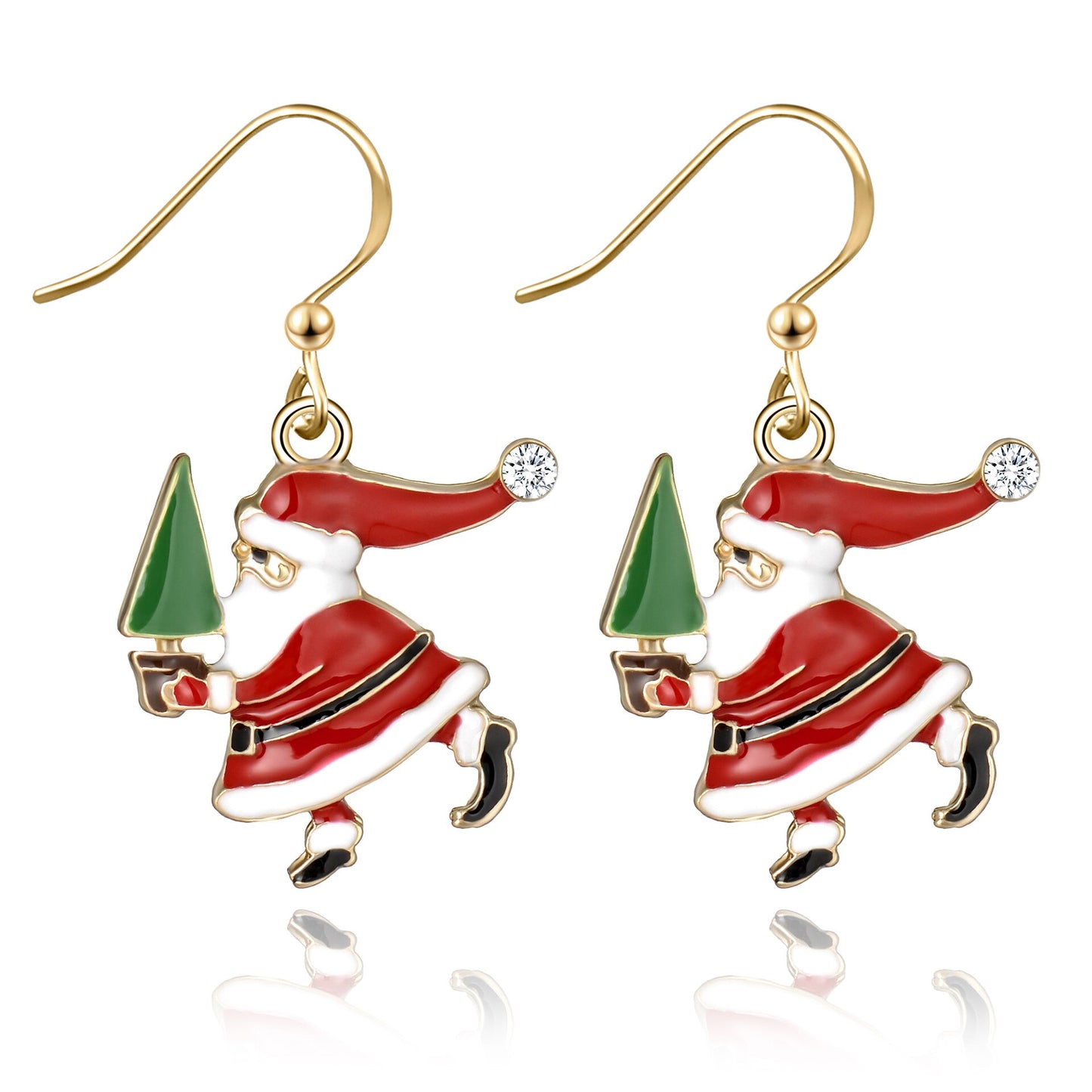 qfdian Christmas Santa Ear Studs Christms Women Jewelry Piercing Stud Earring Women Merry Christmas Decor Girl Friend Xmas Gift Natol