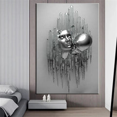 Qfdian Outstanding visual effects Canvas Painting Metal figure statue Posters And Prints Wall Pictures For Living Room Home Decor