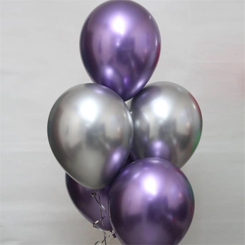 Qfdian valentines day gifts for her 20pcs 12inch Chrome Metallic Latex Balloons Pearl Balloons Birthday Party Decorations Wedding Decoration Baby Shower Supplies