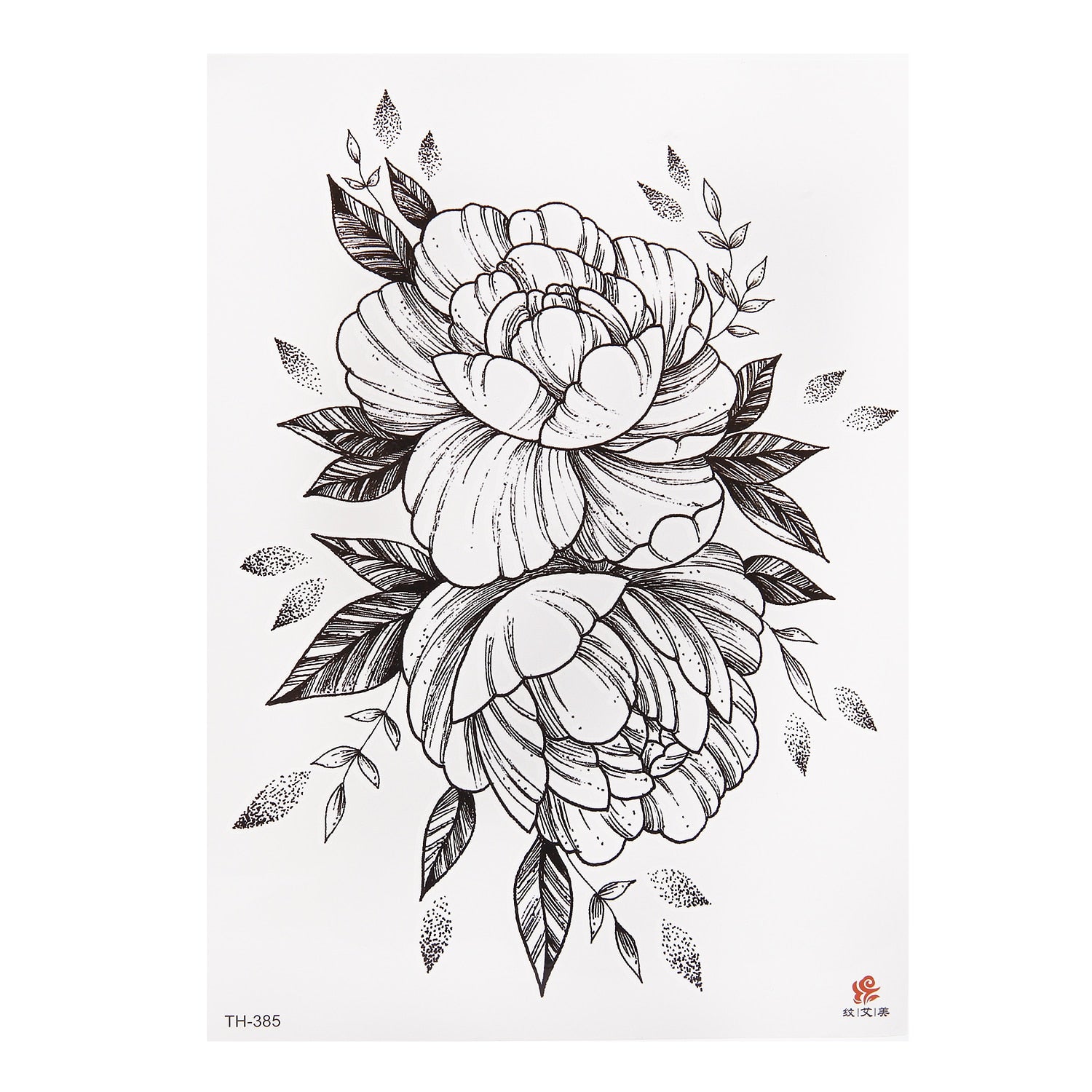 Qfdian Party decoration hot sale new Waterproof Temporary Tattoo Sticker Black Roses Flower Pattern Design Full Flower Arm Body Art Big Large Fake Tattoo Sticker 1PC