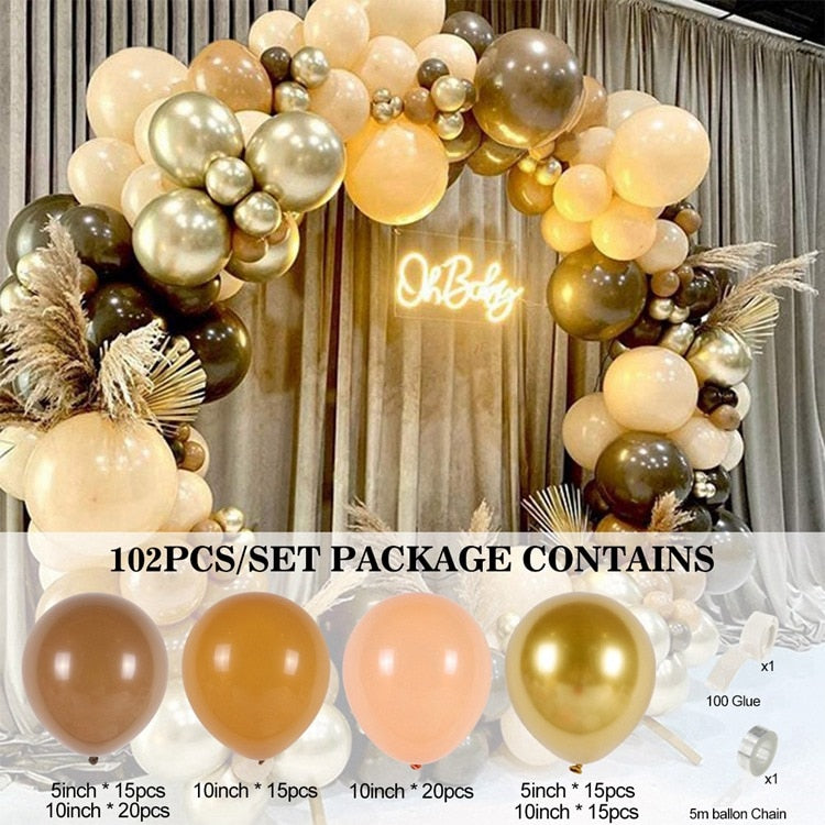 Qfdian Party decoration hot sale new Rose Apricot Balloon Garland Arch Kit Wedding birthday party decoration kids Confetti Latex Balloons Baby Shower Decor