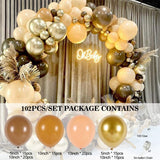 Qfdian Party decoration hot sale new Rose Apricot Balloon Garland Arch Kit Wedding birthday party decoration kids Confetti Latex Balloons Baby Shower Decor