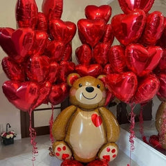 Qfdian Party decoration 91*65cm Love Bear Aluminum Foil Balloon Kids Birthday Party Wedding Decoration Baby Shower Helium Balloon Air Globos Supplies