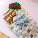 Qfdian Pet Outfits Classic Dog Winter Sweater with Tie Thick Weaving Warm Pet Cat Clothing Lovely Princess New Year Coat Christmas Dog Clothes