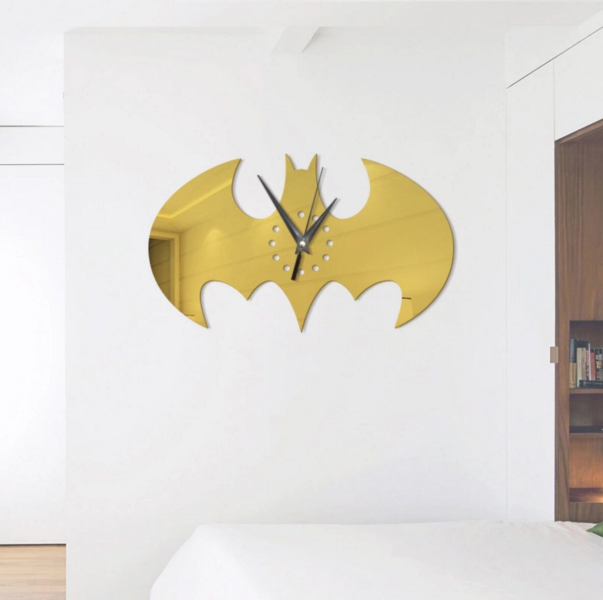 Qfdian halloween decorations halloween costumes halloween giftCozy apartment aesthetic hot sale new Creative 3D Bat Mirrors Wall Clocks Stickers Acrylic Wall Clock Living Room Bat Wall Decal DIY Home Decor Halloween Decoration